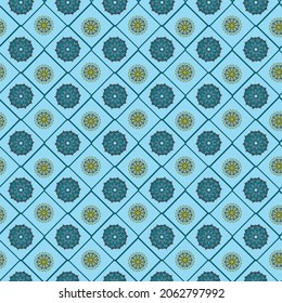 Mandala Seamless Pattern Design . Vector Illustration.