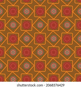 Mandala Seamless Pattern Design . Vector Illustration.