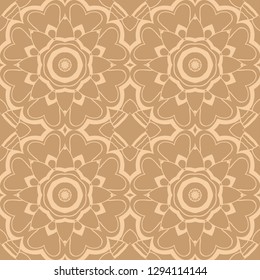 Mandala seamless pattern. Ethnic abstract decorative floral ornament. Hand drawn background. Islam, Arabic, Indian, turkish, pakistan, chinese, ottoman motifs. Background texture.