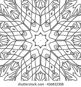 Mandala seamless pattern. Ethnic abstract decorative floral ornament. Hand drawn background. Islam, Arabic, Indian, turkish, pakistan, chinese, ottoman motifs.

