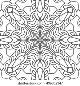 Mandala seamless pattern. Ethnic abstract decorative floral ornament. Hand drawn background. Islam, Arabic, Indian, turkish, pakistan, chinese, ottoman motifs.

