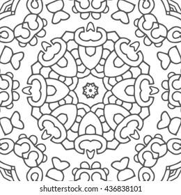 Mandala seamless pattern. Ethnic abstract decorative floral ornament. Hand drawn background. Islam, Arabic, Indian, turkish, pakistan, chinese, ottoman motifs. Background texture.
