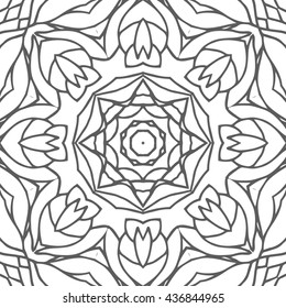 Mandala seamless pattern. Ethnic abstract decorative floral ornament. Hand drawn background. Islam, Arabic, Indian, turkish, pakistan, chinese, ottoman motifs. Background texture.