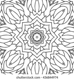 Mandala seamless pattern. Ethnic abstract decorative floral ornament. Hand drawn background. Islam, Arabic, Indian, turkish, pakistan, chinese, ottoman motifs. Background texture.