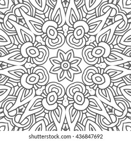 Mandala seamless pattern. Ethnic abstract decorative floral ornament. Hand drawn background. Islam, Arabic, Indian, turkish, pakistan, chinese, ottoman motifs. Background texture.
