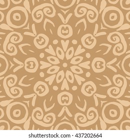 Mandala seamless pattern. Ethnic abstract decorative floral ornament. Hand drawn background. Islam, Arabic, Indian, turkish, pakistan, chinese, ottoman motifs. Background texture.