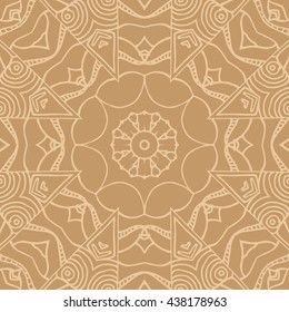 Mandala seamless pattern. Ethnic abstract decorative floral ornament. Hand drawn background. Islam, Arabic, Indian, turkish, pakistan, chinese, ottoman motifs. Background texture.