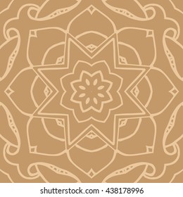 Mandala seamless pattern. Ethnic abstract decorative floral ornament. Hand drawn background. Islam, Arabic, Indian, turkish, pakistan, chinese, ottoman motifs. Background texture.