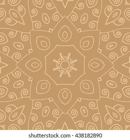 Mandala seamless pattern. Ethnic abstract decorative floral ornament. Hand drawn background. Islam, Arabic, Indian, turkish, pakistan, chinese, ottoman motifs. Background texture.