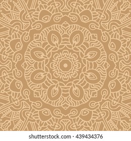 Mandala seamless pattern. Ethnic abstract decorative floral ornament. Hand drawn background. Islam, Arabic, Indian, turkish, pakistan, chinese, ottoman motifs. Background texture.