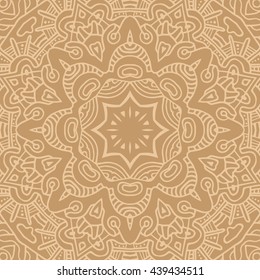 Mandala seamless pattern. Ethnic abstract decorative floral ornament. Hand drawn background. Islam, Arabic, Indian, turkish, pakistan, chinese, ottoman motifs. Background texture.