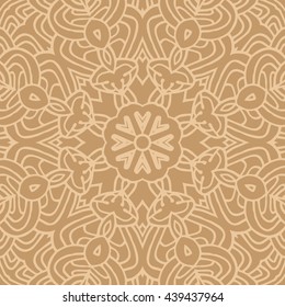 Mandala seamless pattern. Ethnic abstract decorative floral ornament. Hand drawn background. Islam, Arabic, Indian, turkish, pakistan, chinese, ottoman motifs. Background texture.