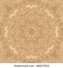 Mandala seamless pattern. Ethnic abstract decorative floral ornament. Hand drawn background. Islam, Arabic, Indian, turkish, pakistan, chinese, ottoman motifs. Background texture.