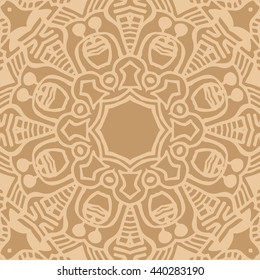 Mandala seamless pattern. Ethnic abstract decorative floral ornament. Hand drawn background. Islam, Arabic, Indian, turkish, pakistan, chinese, ottoman motifs. Background texture.