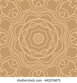 Mandala seamless pattern. Ethnic abstract decorative floral ornament. Hand drawn background. Islam, Arabic, Indian, turkish, pakistan, chinese, ottoman motifs. Background texture.