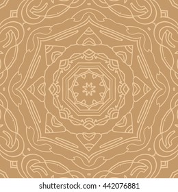 Mandala seamless pattern. Ethnic abstract decorative floral ornament. Hand drawn background. Islam, Arabic, Indian, turkish, pakistan, chinese, ottoman motifs. Background texture.
