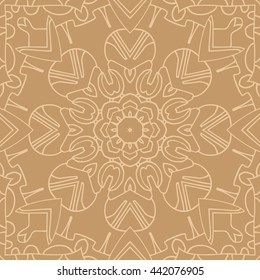 Mandala seamless pattern. Ethnic abstract decorative floral ornament. Hand drawn background. Islam, Arabic, Indian, turkish, pakistan, chinese, ottoman motifs. Background texture.