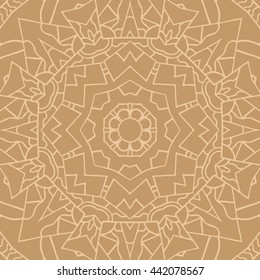 Mandala seamless pattern. Ethnic abstract decorative floral ornament. Hand drawn background. Islam, Arabic, Indian, turkish, pakistan, chinese, ottoman motifs. Background texture.