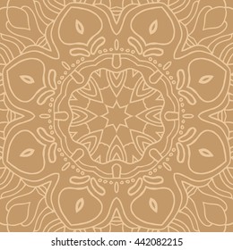 Mandala seamless pattern. Ethnic abstract decorative floral ornament. Hand drawn background. Islam, Arabic, Indian, turkish, pakistan, chinese, ottoman motifs. Background texture.