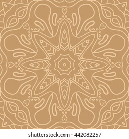 Mandala seamless pattern. Ethnic abstract decorative floral ornament. Hand drawn background. Islam, Arabic, Indian, turkish, pakistan, chinese, ottoman motifs. Background texture.