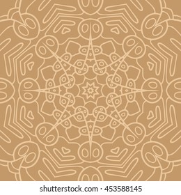 Mandala seamless pattern. Ethnic abstract decorative floral ornament. Hand drawn background. Islam, Arabic, Indian, turkish, pakistan, chinese, ottoman motifs. Background texture.