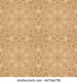 Mandala seamless pattern. Ethnic abstract decorative floral ornament. Hand drawn background. Islam, Arabic, Indian, turkish, pakistan, chinese, ottoman motifs. Background texture.