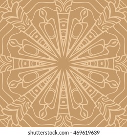 Mandala seamless pattern. Ethnic abstract decorative floral ornament. Hand drawn background. Islam, Arabic, Indian, turkish, pakistan, chinese, ottoman motifs. Background texture.