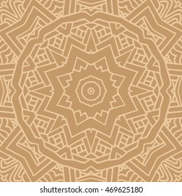 Mandala seamless pattern. Ethnic abstract decorative floral ornament. Hand drawn background. Islam, Arabic, Indian, turkish, pakistan, chinese, ottoman motifs. Background texture.