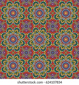 Mandala seamless pattern. Ethnic abstract decorative floral ornament. Hand drawn background. Islam, Arabic, Indian, turkish, pakistan, chinese, ottoman motifs. Background texture.
