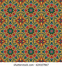 Mandala seamless pattern. Ethnic abstract decorative floral ornament. Hand drawn background. Islam, Arabic, Indian, turkish, pakistan, chinese, ottoman motifs. Background texture.
