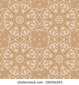 Mandala seamless pattern. Floral ethnic abstract decorative ornament. Hand drawn background. Islamic, arabic, indian, zentangle, tribal, african motif. Background texture for your design and business.