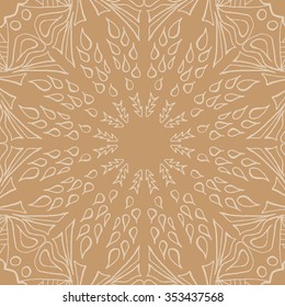 Mandala seamless pattern. Floral ethnic abstract decorative ornament. Hand drawn background. Islamic, arabic, indian, zentangle, tribal, african motif. Background texture for your design and business.