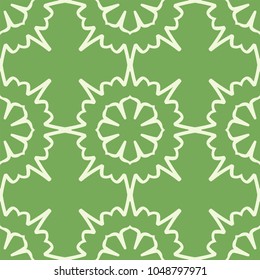 Mandala seamless pattern with floral and geometrical ornament. Arabic, Islamic, indian, japanese motifs in a retro style.