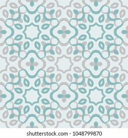 Mandala seamless pattern with floral and geometrical ornament. Arabic, Islamic, indian, japanese motifs in a retro style.