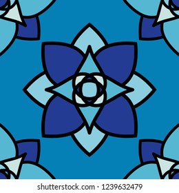 Mandala. Seamless pattern. Floral ornament. Sacred image. Vintage decorative elements. Oriental pattern, vector illustration. Can be used for wallpaper, textile, invitation card, wrapping, web page ba