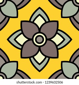 Mandala. Seamless pattern. Floral ornament. Sacred image. Vintage decorative elements. Oriental pattern, vector illustration. Can be used for wallpaper, textile, invitation card, wrapping, web page ba