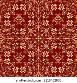 Ornamento floral sin fisuras en Mandala	