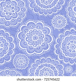 Mandala Seamless Pattern. Hand drawn endless vector illustration. Cute and fancy background for wallpaper, website, textile, greeting cards, wedding invitations, wrapping, book covers, printing design
