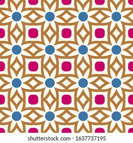Mandala seamless pattern. Islamic pattern. Arabic, indian, japanese motifs. Ethnic bohemian background. Wrapping and scrapbook paper. Abstract flower. Print for fabric. Vector illustration