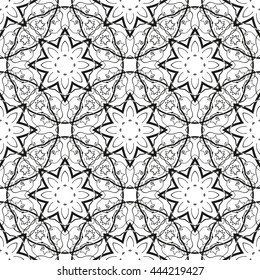 Mandala seamless pattern. A mesmerizing pattern that catches the eye. Oriental motifs, magical pattern.