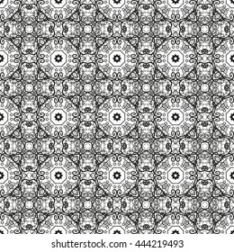 Mandala seamless pattern. A mesmerizing pattern that catches the eye. Oriental motifs, magical pattern.