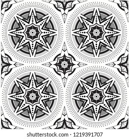 Mandala seamless pattern on transparent background. Traditional vector design