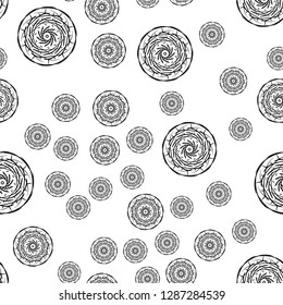 Mandala seamless pattern on white background. Coloring pages for adults. Coloring book. Ornamental hand drawn doodle nature ornamental mandala vector.