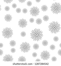 Mandala seamless pattern on white background. Coloring pages for adults. Coloring book. Ornamental hand drawn doodle nature ornamental mandala vector.