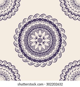 Mandala seamless pattern. Oriental ornament.