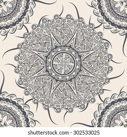 Mandala seamless pattern. Oriental ornament.