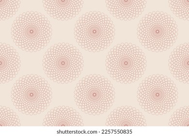 Mandala seamless pattern in pastel pink colors for wrapping paper design, vector illustration
