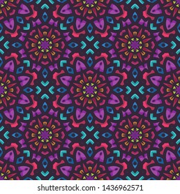 Mandala seamless pattern with rounded floral ethnic mandala ornament. Tribal pattern background
