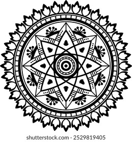 Mandala design de vetor de padrão contínuo