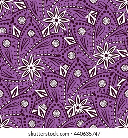 Mandala seamless pattern. Vintage background with round ornament, decorative indian medallion, abstract lotus flower element. Vector design